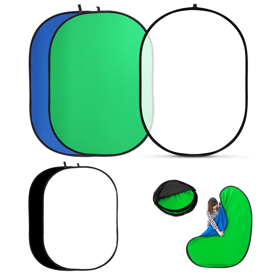 Green Screen Collapsible - TENWISH 100*150Cm/200*150Cm 2in1 Ốp Chromakey Nền