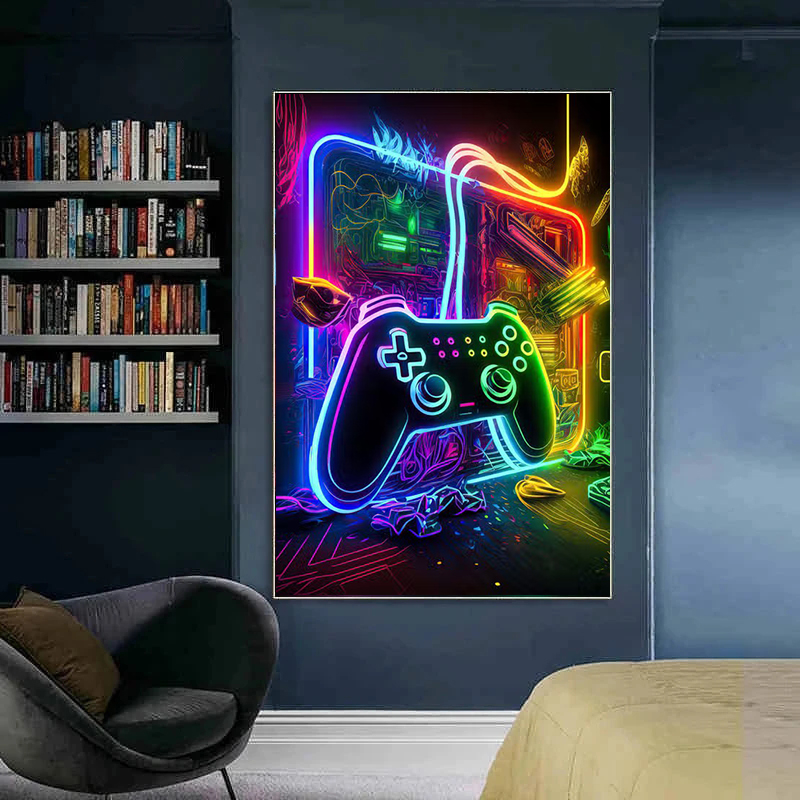 Neon Game Canvas Paintings Gam - đánh giá và giá Esports Gaming Poster