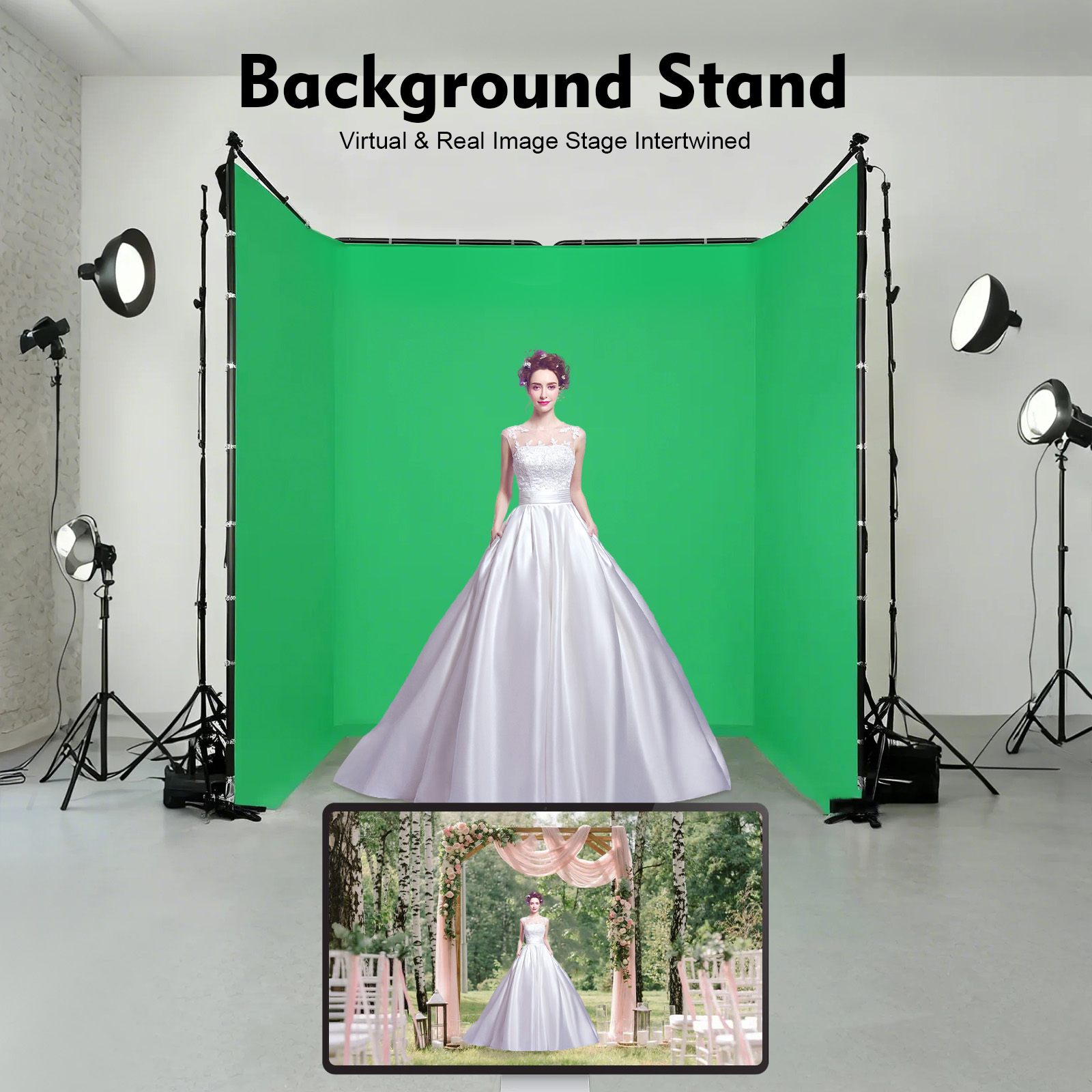 4x2.4m Photography Backdrop St - đánh giá và giá Green Screen Collapsible