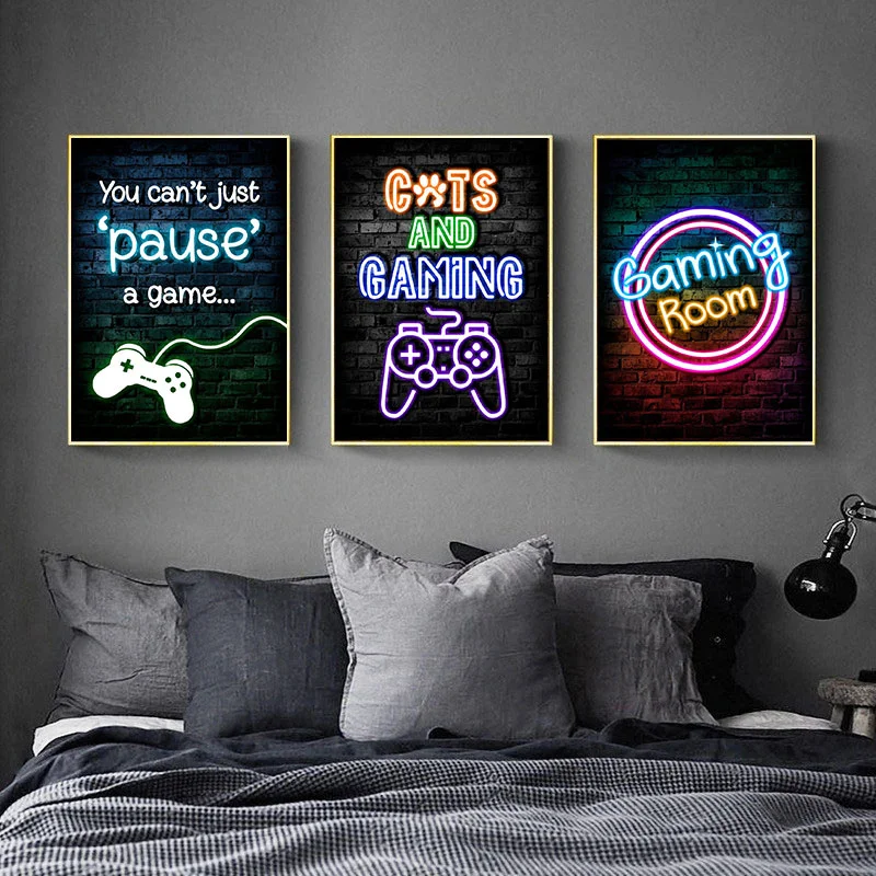 Gaming Neon Eat Sleep Game Rep - đánh giá và giá Esports Gaming Poster