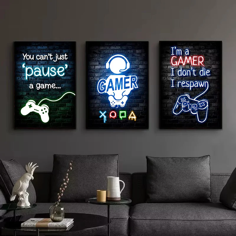 1pc Frameless Canvas Painting  - đánh giá và giá Esports Gaming Poster