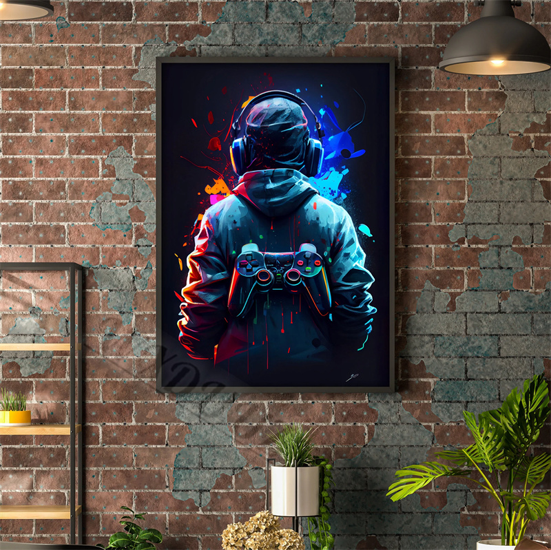 80s Colorful Punk Neon Gamer C - đánh giá và giá Esports Gaming Poster